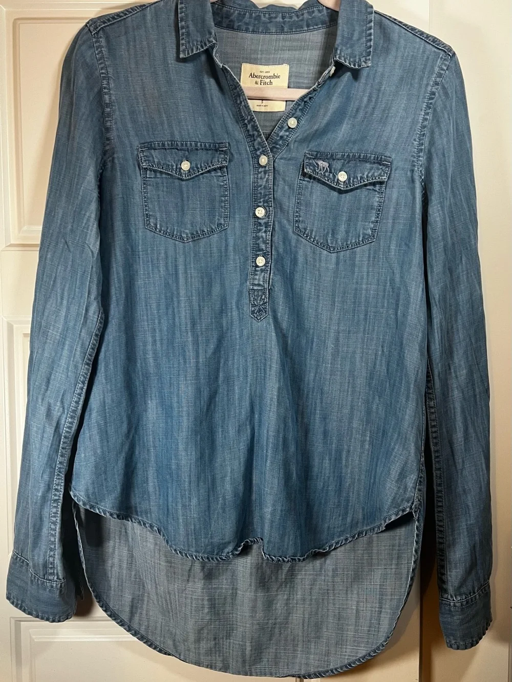 Abercrombie & Fitch Light Blue Denim Tunic Shirt